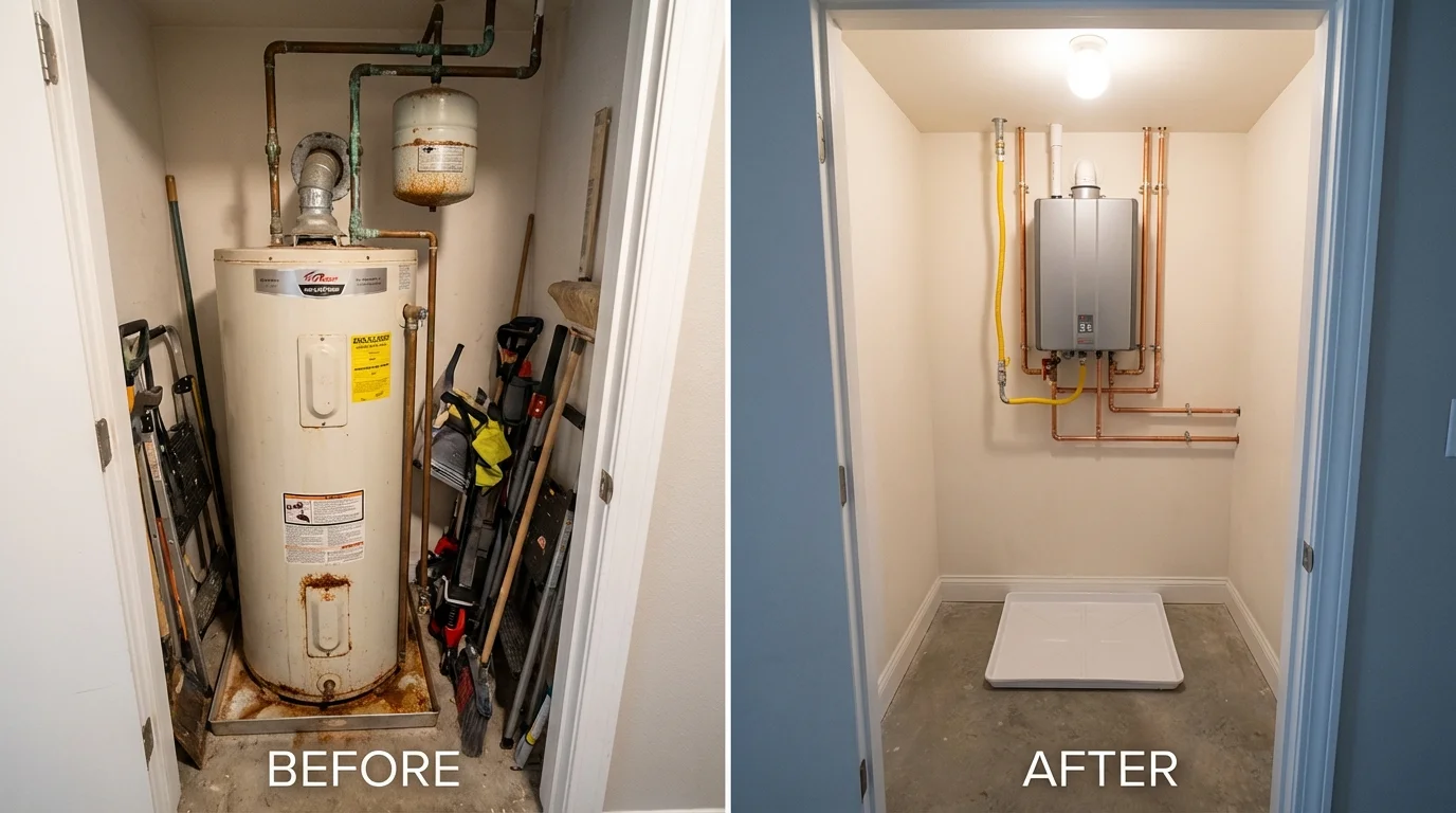 Tank water heater versus wall-mounted tankless unit comparison for Dacono, CO homeowners